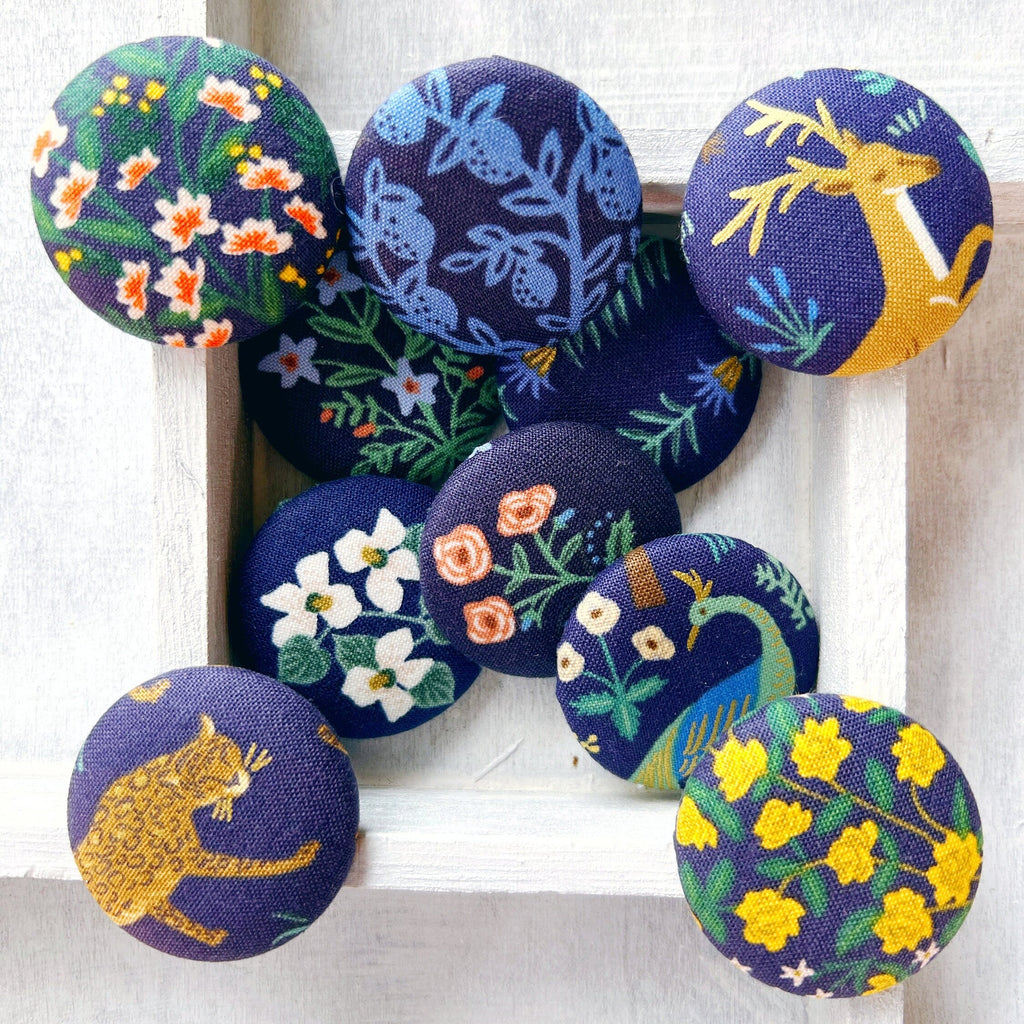  Blue Flower Assorted Sew On buttons - Large Boho Design