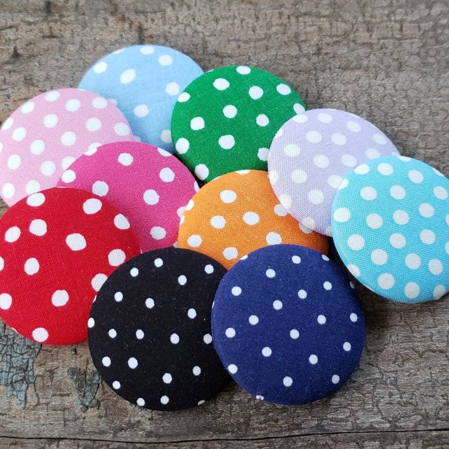 Sew On Buttons - Colorful Rainbow Polka Dot Buttons