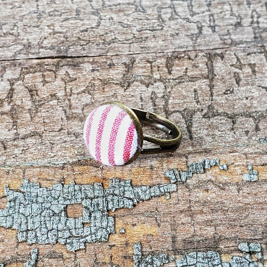 Rings - Adjustable Seersucker Button Ring