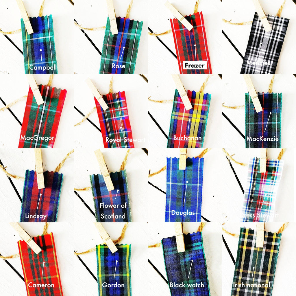 Personalized Ornaments - choice of 17 tartan ribbons