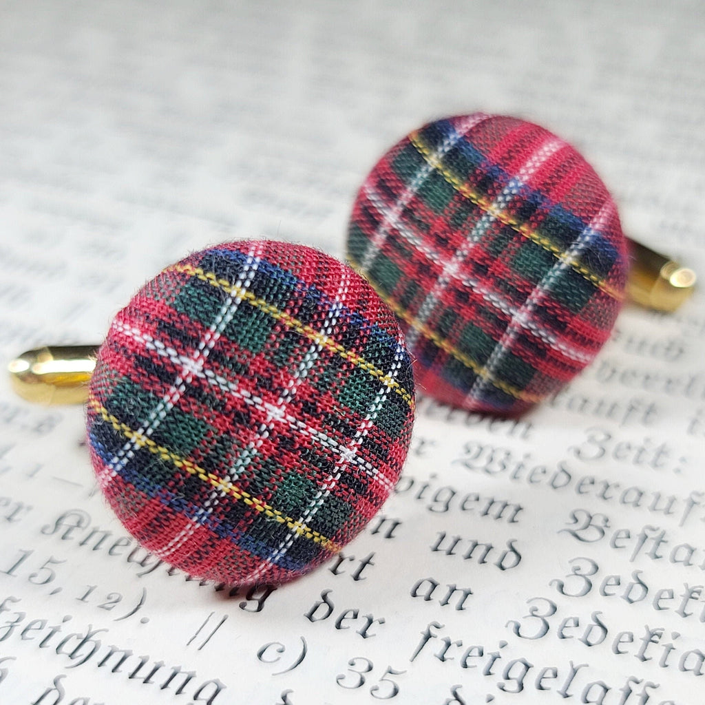 Personalized Royal Stewart Plaid Cufflinks