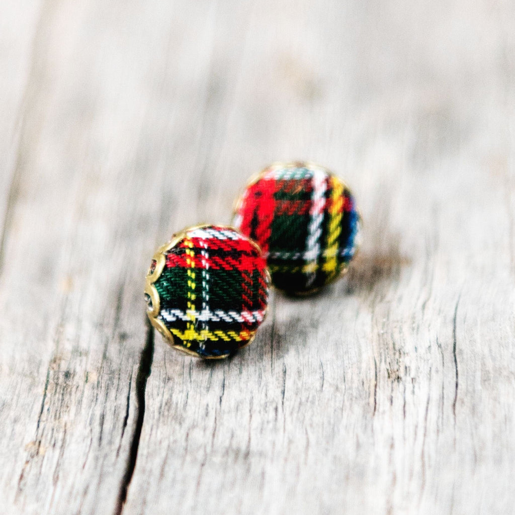 Stewart Dress Tartan Plaid Stud Earrings