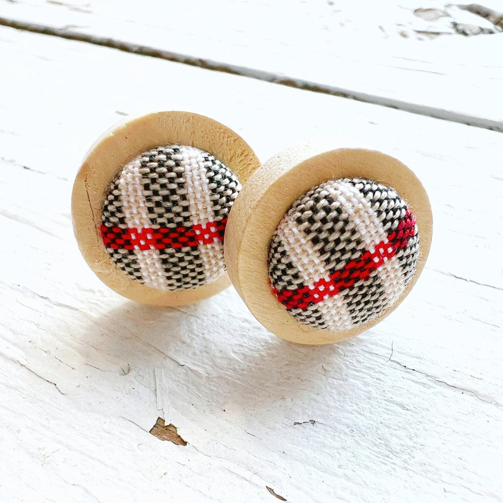 Cufflinks - Brown Black Tartan Plaid Cufflinks For Him