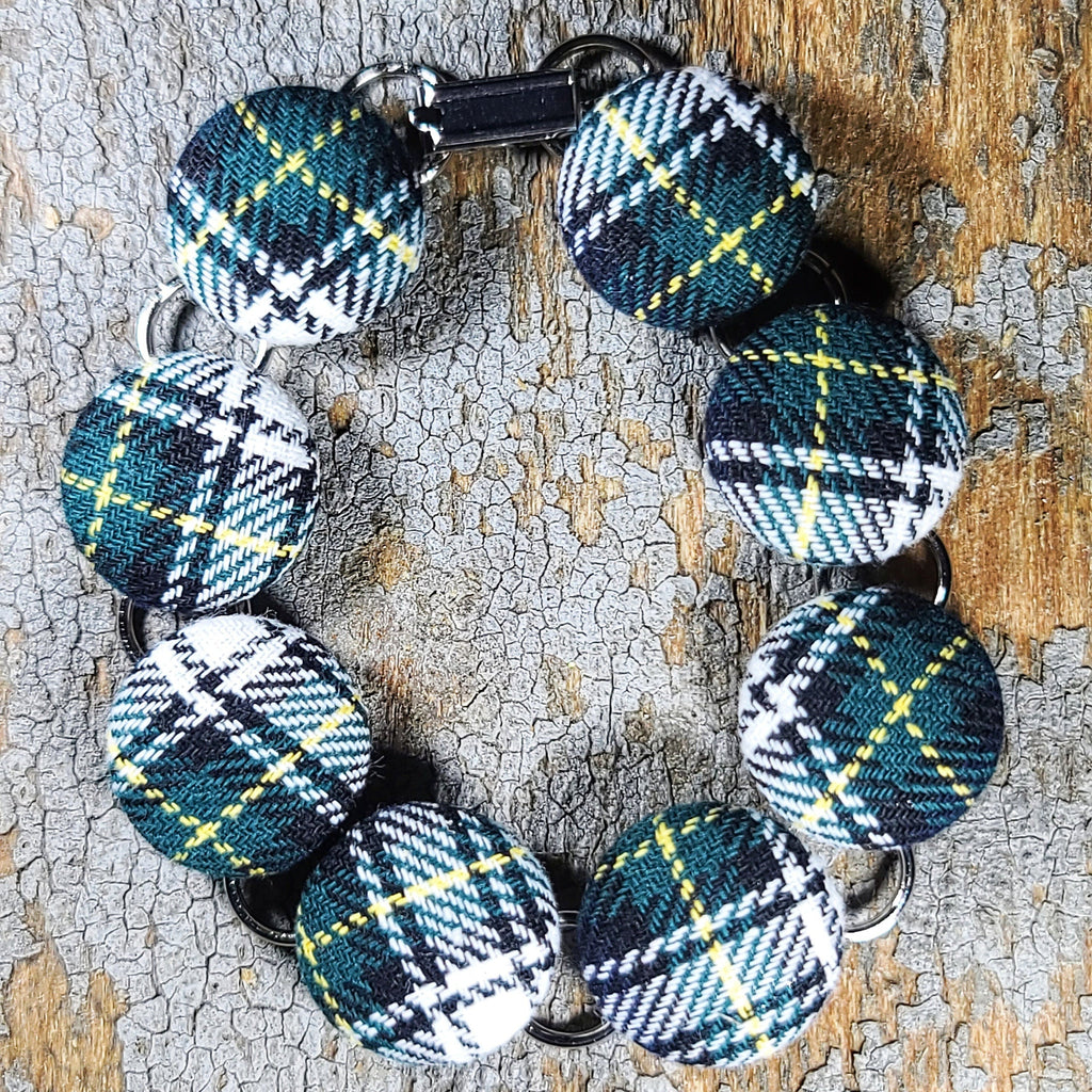 Bracelets - Campbell Tartan Blue Plaid Link Bracelet 