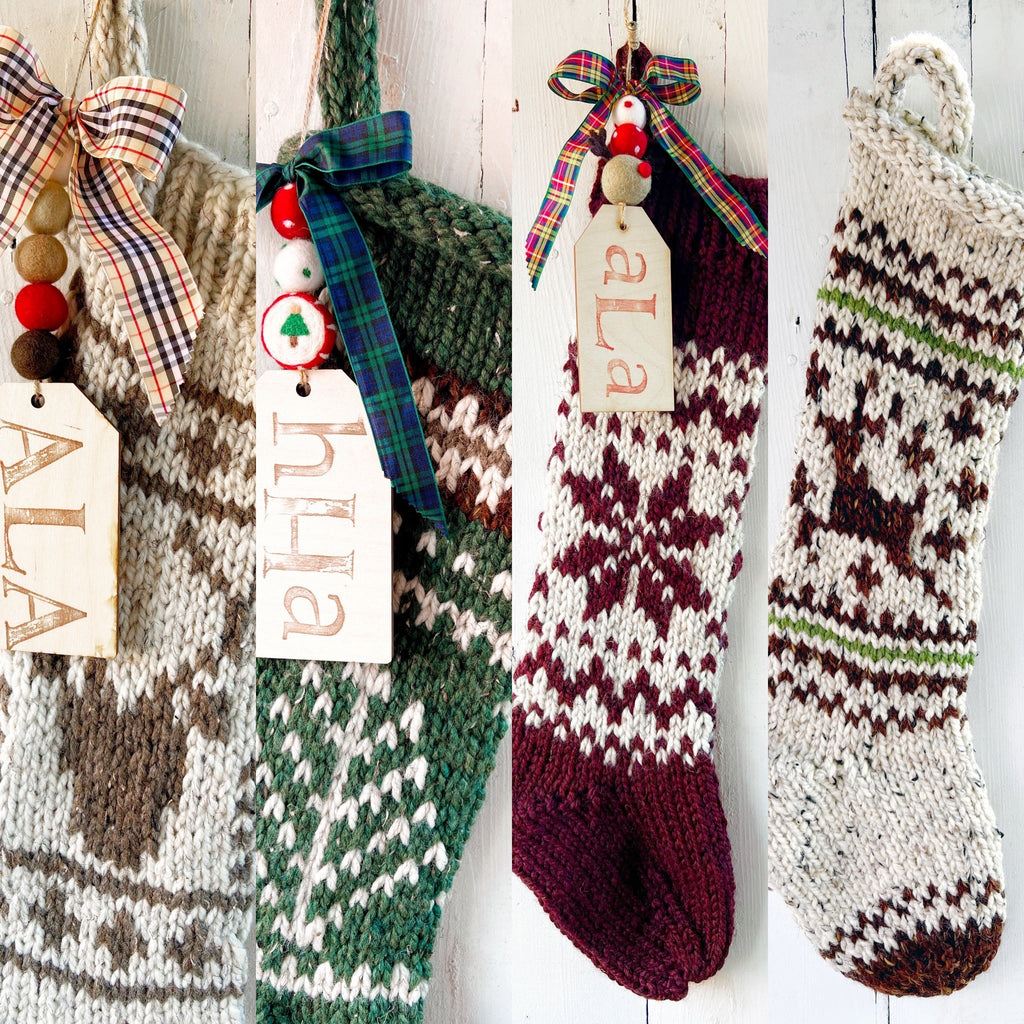 Chunky Knit Reindeer Stockings - Christmas Stockings