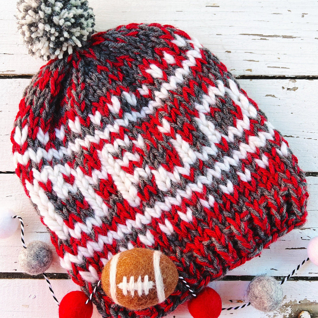 Ohio State - Custom Hats - Hand Knit Ohio State Beanie