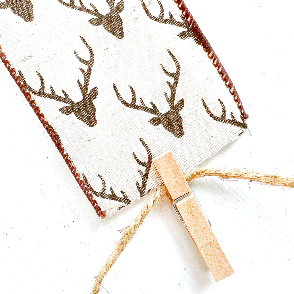 Rustic Christmas Reindeer Wired Ribbon 