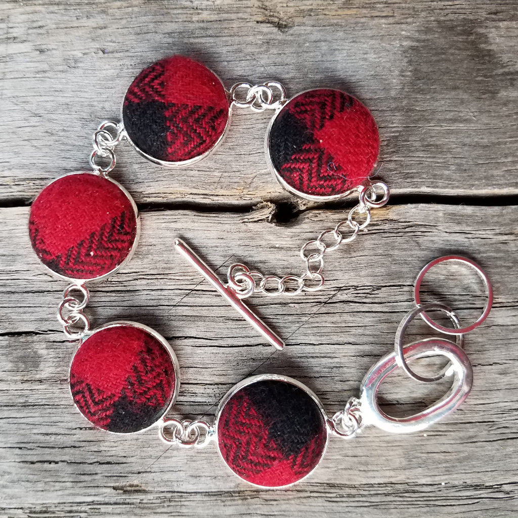 Bracelets - Buffalo Plaid Silver Bracelet 