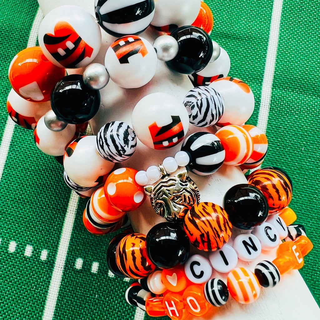 Bracelet Stacks - Football Beaded Bracelet Set