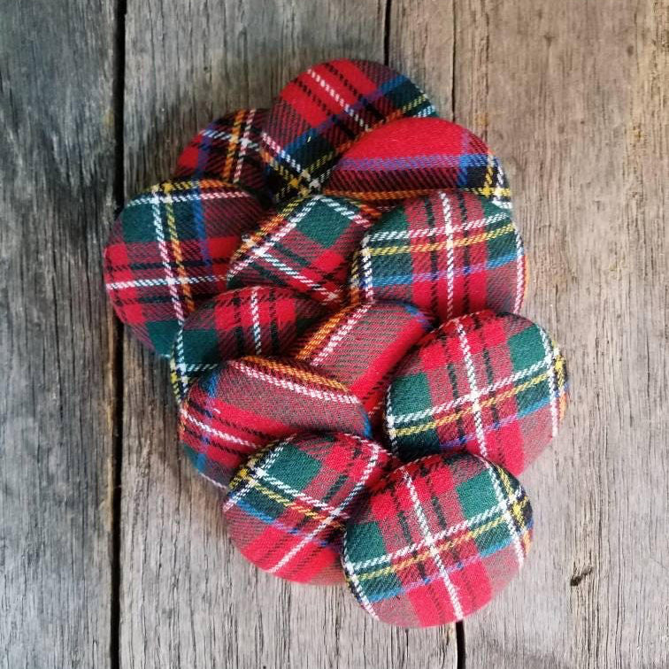 Handcrafted Royal Stewart Tartan Flannel Plaid Buttons