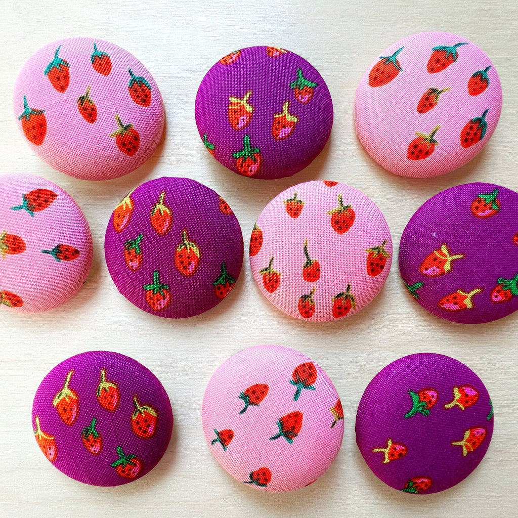 Sew On Buttons - Handmade Strawberry Buttons