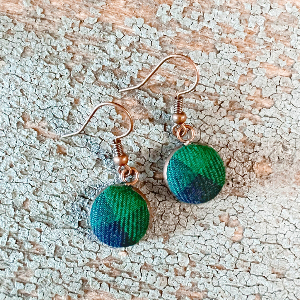 Wire Drop Earrings - Classic Plaid Wire Drop Earrings 