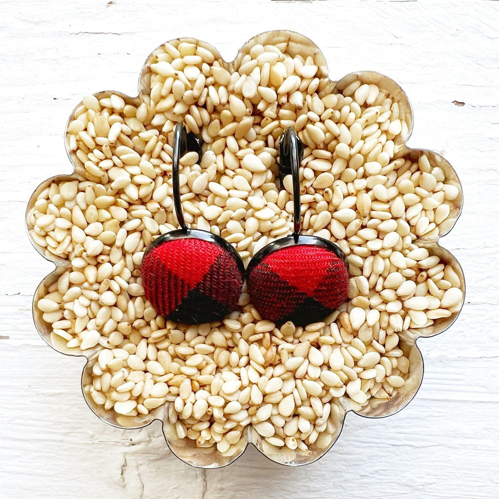 Lever Back Earrings - Buffalo Plaid Leverback Earrings