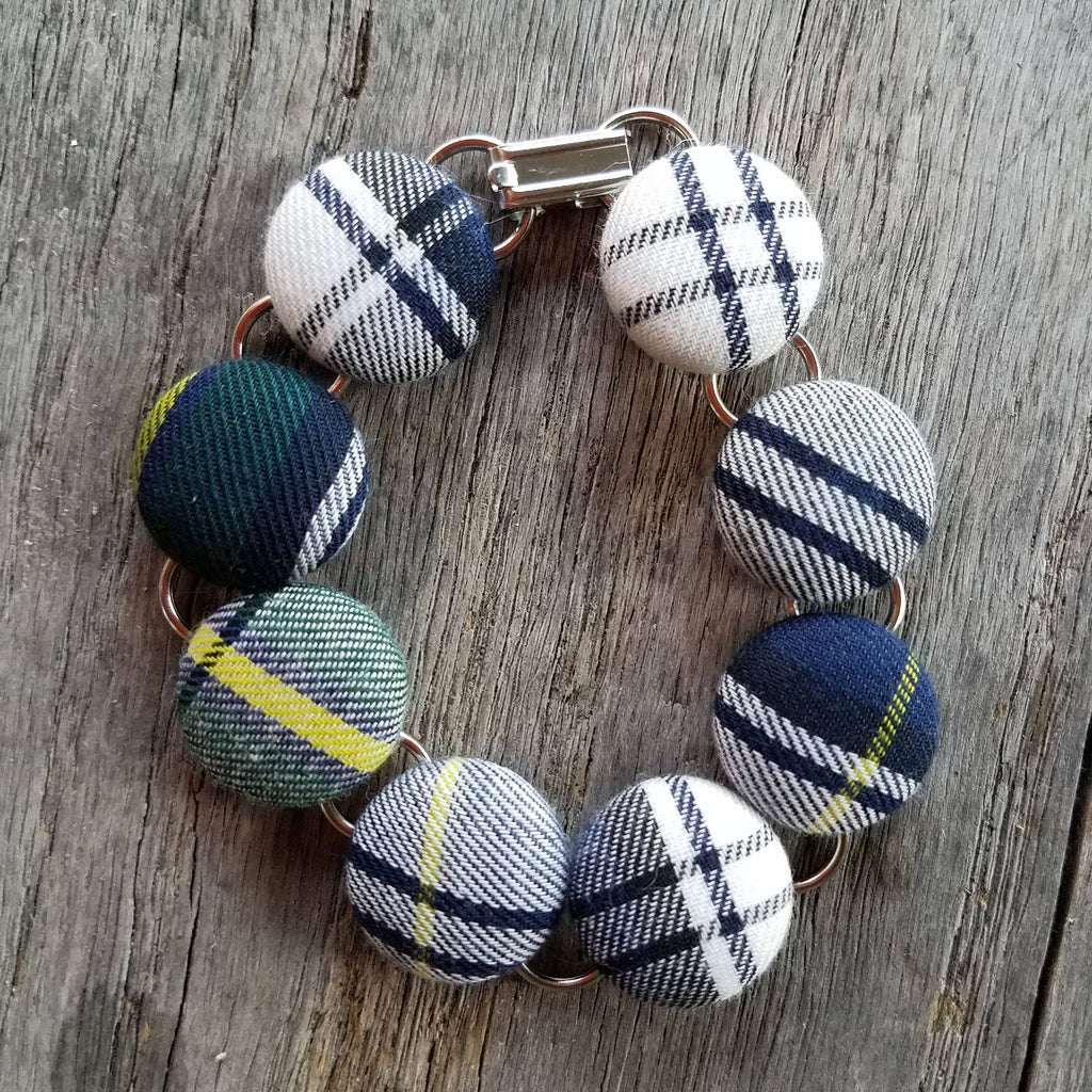 Bracelets - Campbell Tartan Plaid Link Bracelet 