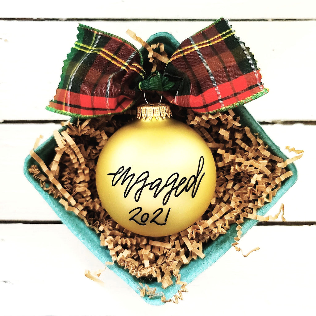 Personalized Ornaments - Just Engaged  Engagement Gift