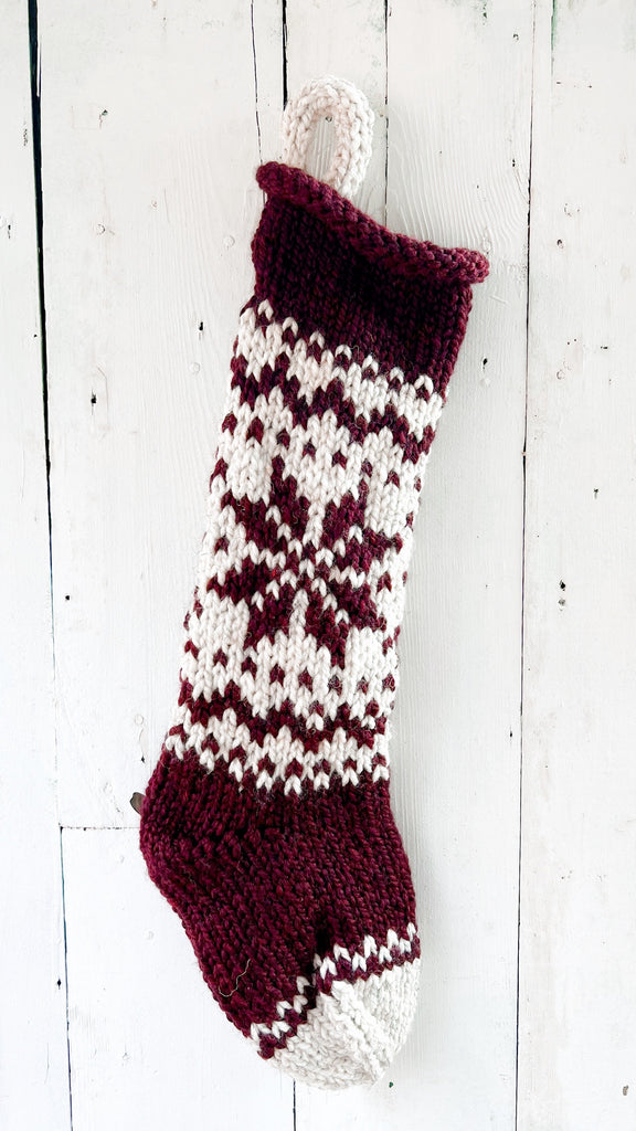 Snowflake Christmas Stocking - Chunky Knit