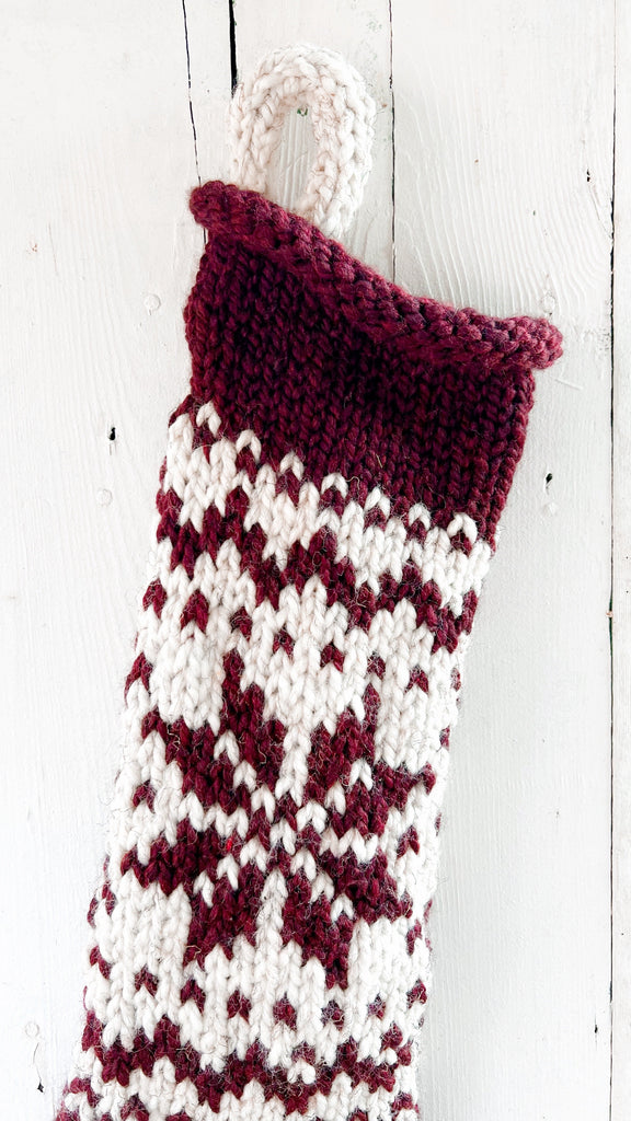 Fair Isle Snowflake Christmas Stocking