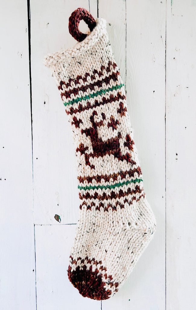 Large Fair Isle Christmas Stockings With Stocking Tag