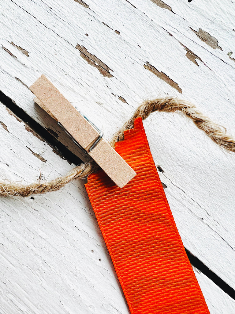 Orange Tiger Stripe Grosgrain Craft Ribbon