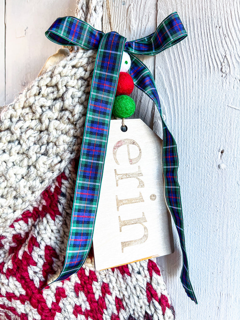 Personalized Hand Knit Ombre Trees Stockings For Christmas