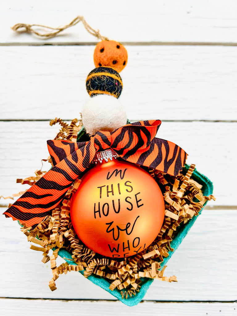 In this house we Who Dey - Cincinnati Football Ornament