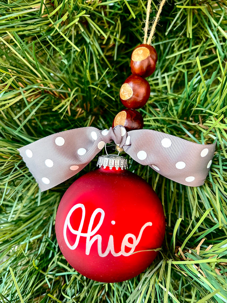 Ohio State Script Ohio Personalized Ornament