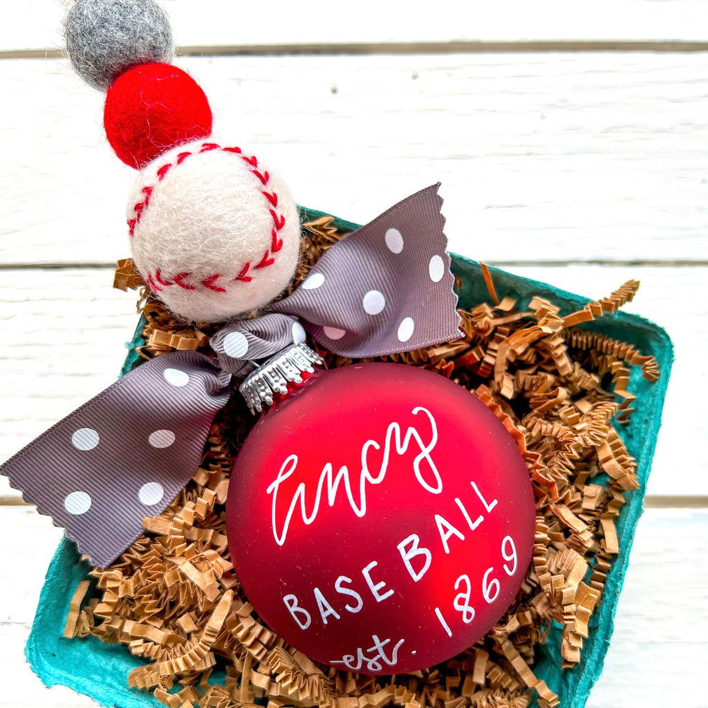 Cincinnati Baseball Personalized Christmas Ornament 