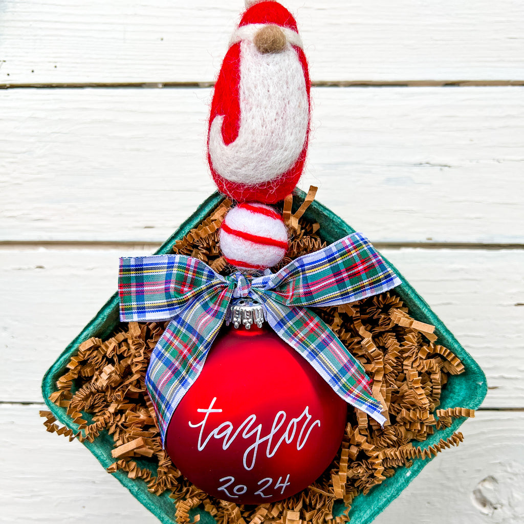 Personalized Kids Christmas Ornaments with Santa