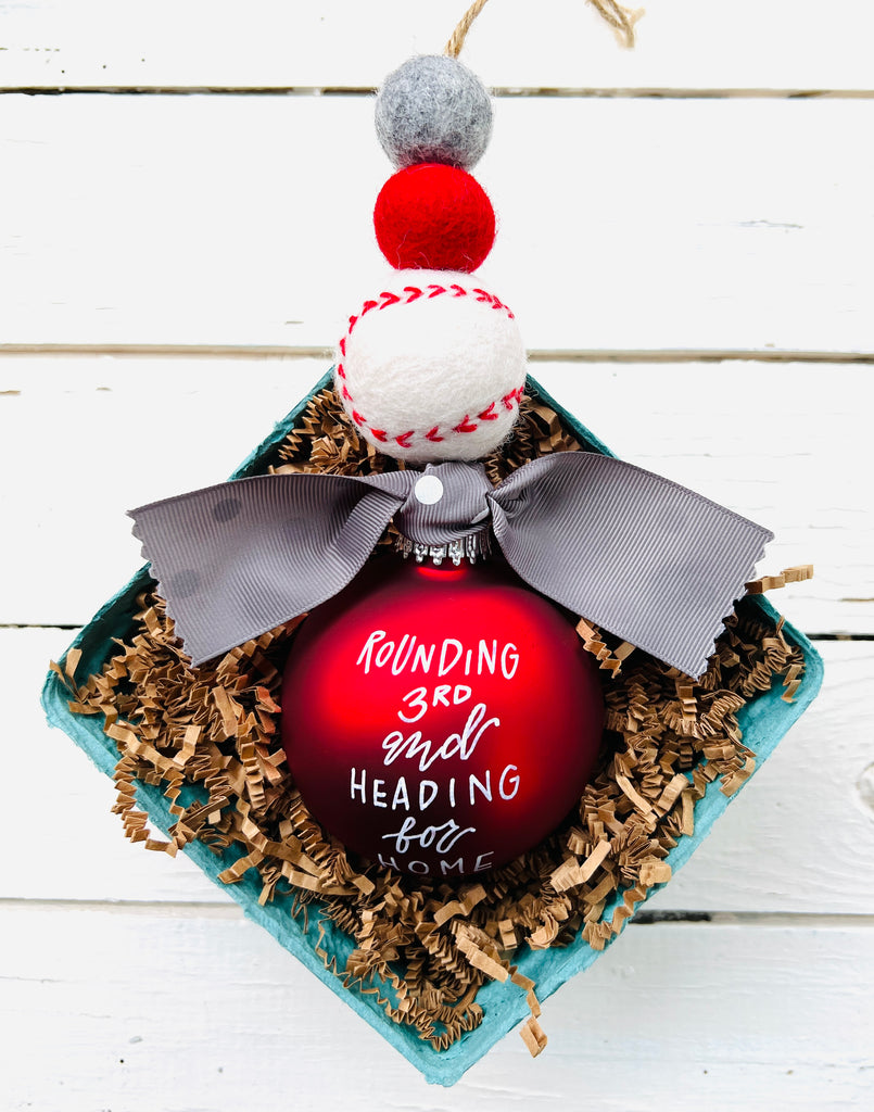 Rounding 3rd and heading for home Personalized Christmas Ornament