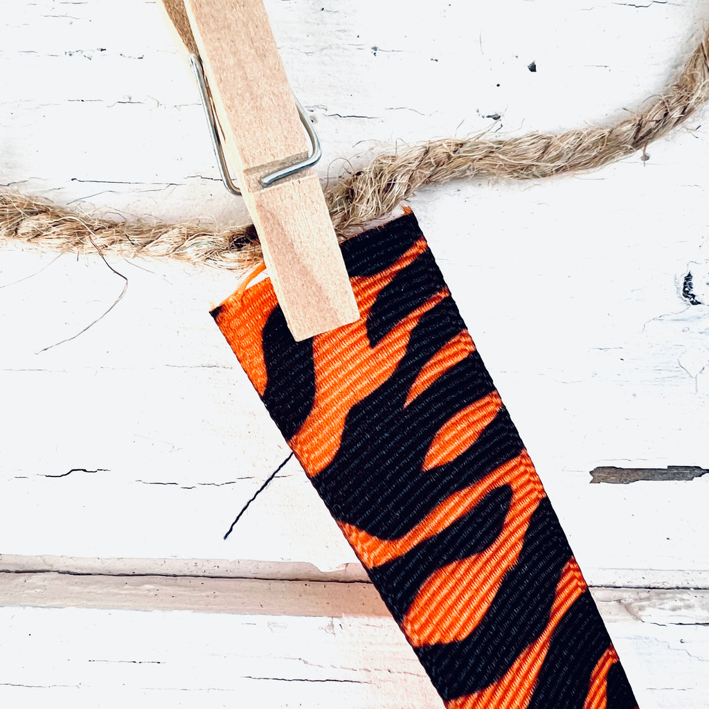 Muted Bengal Tiger Stripe Grosgrain Ribbon