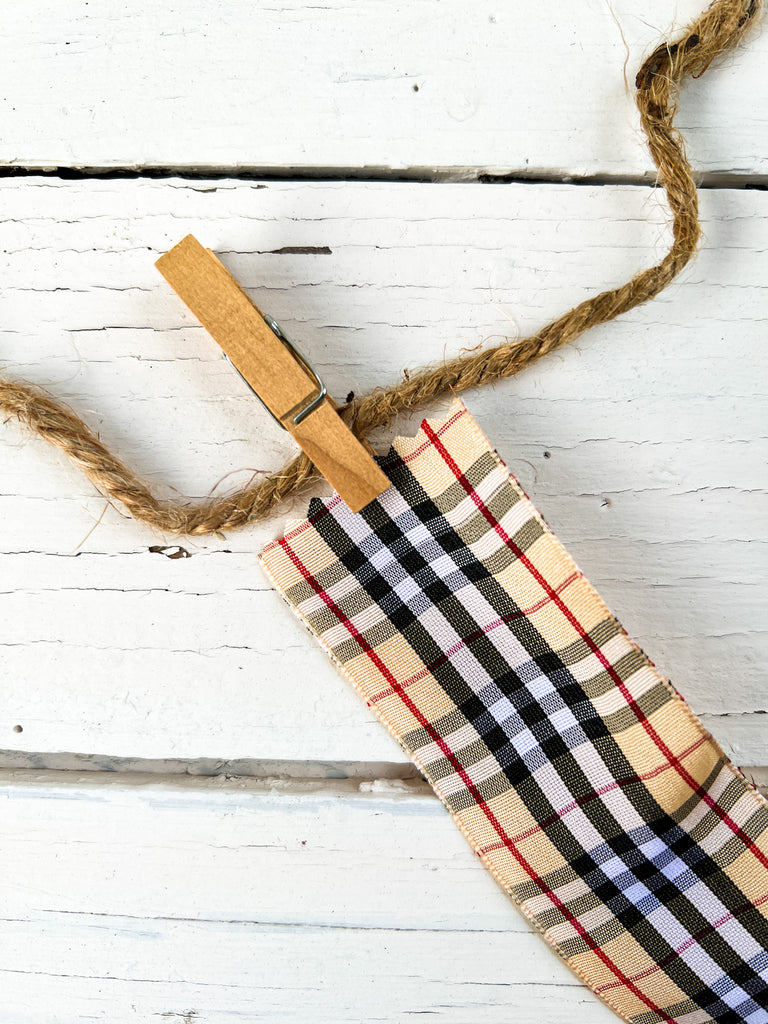 Brown Plaid 1 1/2" wired ribbon for Decorating