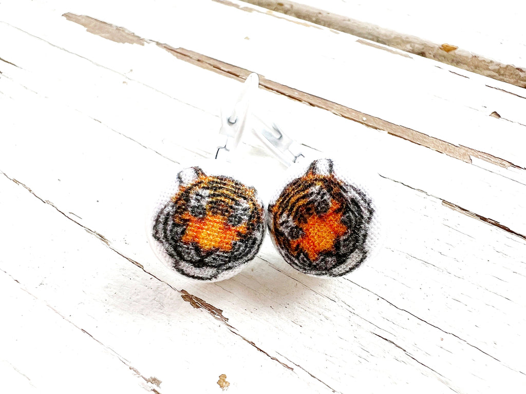 Cincinnati Football Earrings Tiger Face Earrings