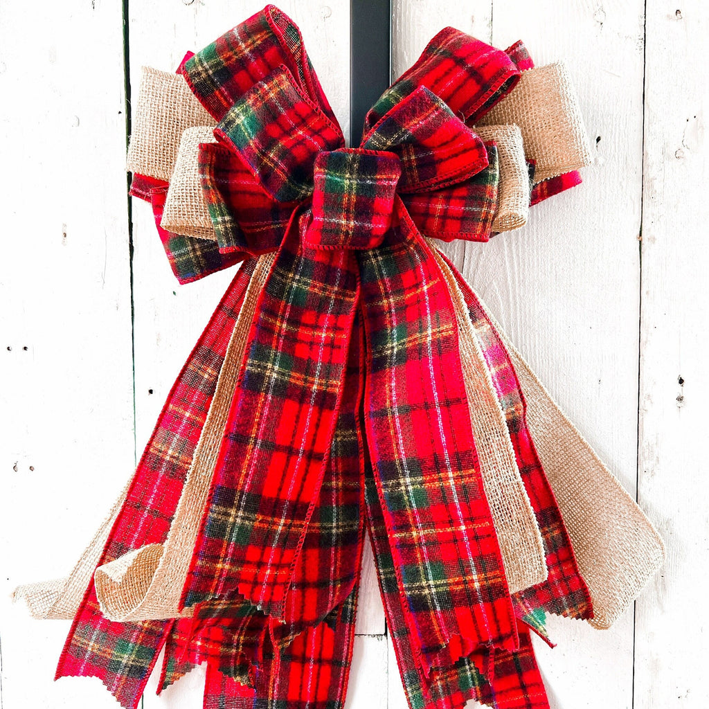 Oversized Bows - Handmade Scottish Tartan Christmas Bow 