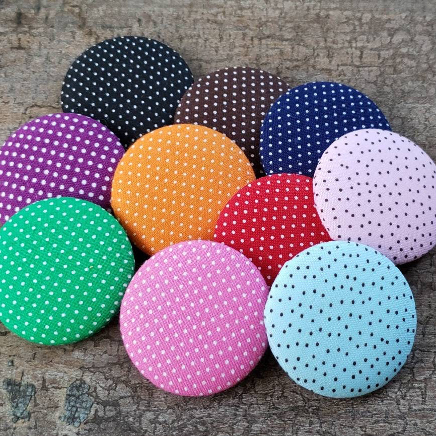 Sew On Buttons - Colorful Polka Dot Buttons