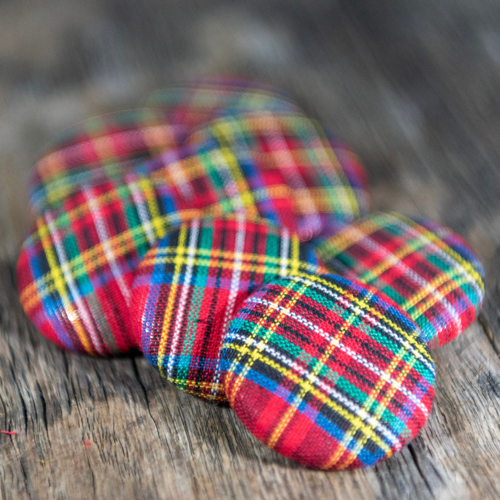 Sew On Buttons - Scottish Tartan Fabric Sewing Buttons