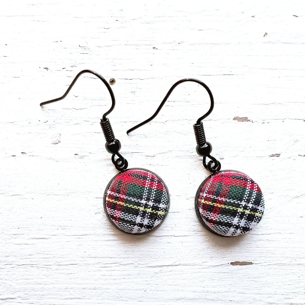 Wire Drop Earrings - Stewart Dress Tartan Plaid Earrings