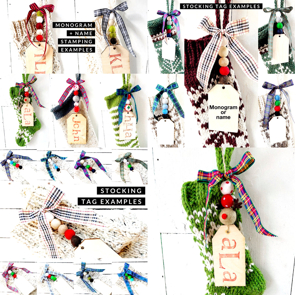 Custom Stocking Tags - Hand Stamped with Names or Monograms
