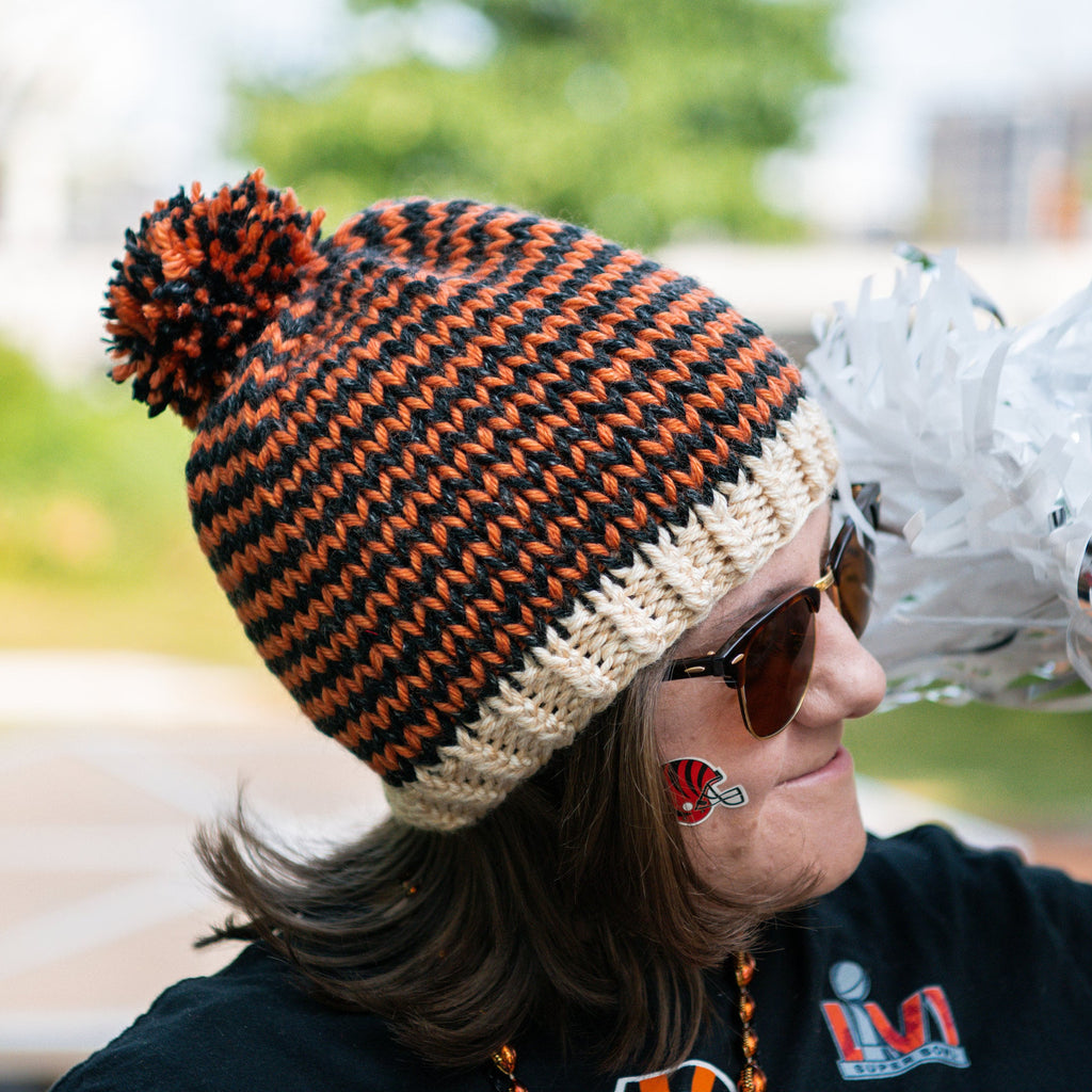 Cincinnati Football Fan Hand-Knit Hat 