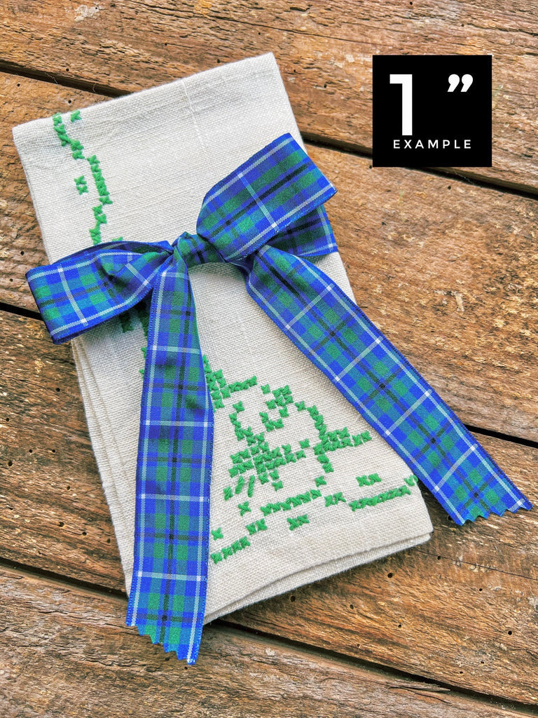 Scottish Tartan Ribbon - Blue Plaid 