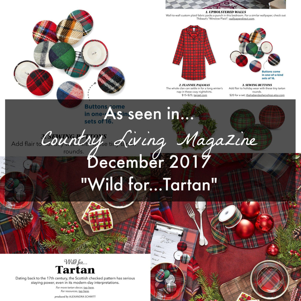 Sew On Buttons - Tartan Fabric Buttons 