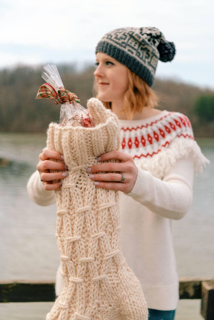 Personalized Hand Knit Family Christmas Stockings 