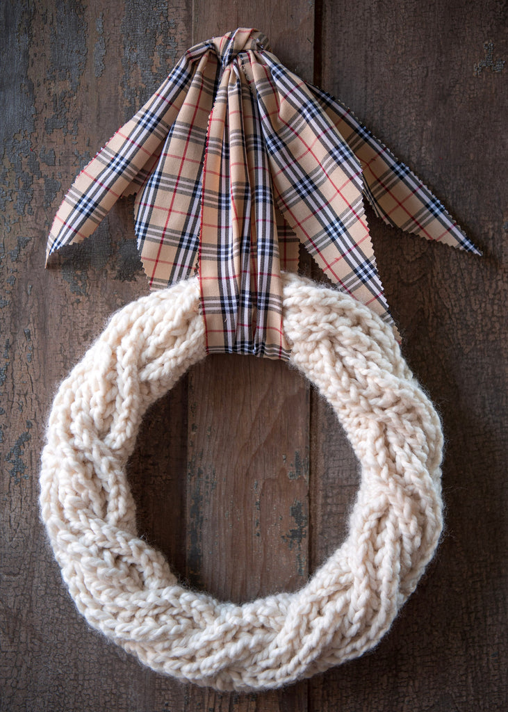 Rag Wreath - Plaid Year Round Front Door Decor