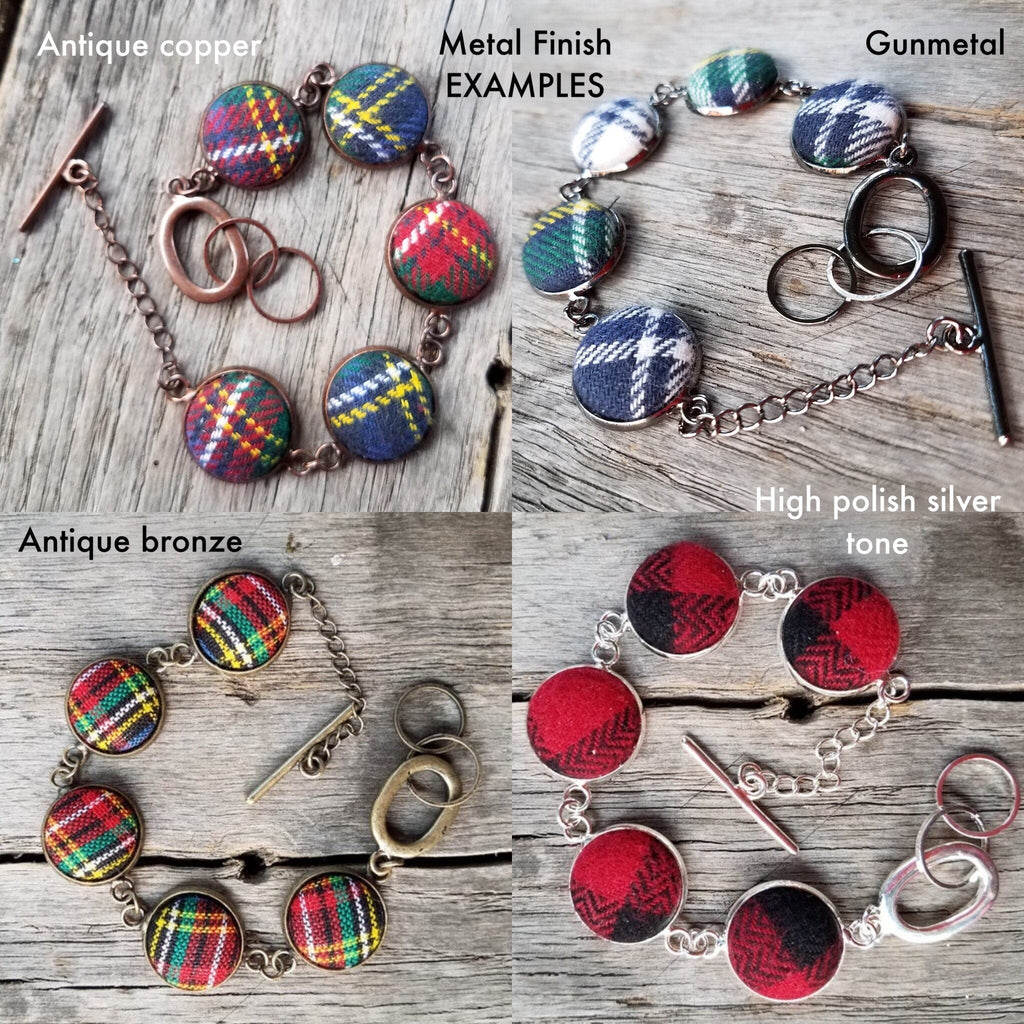 Adjustable Red Plaid Jewelry With Chunky Links