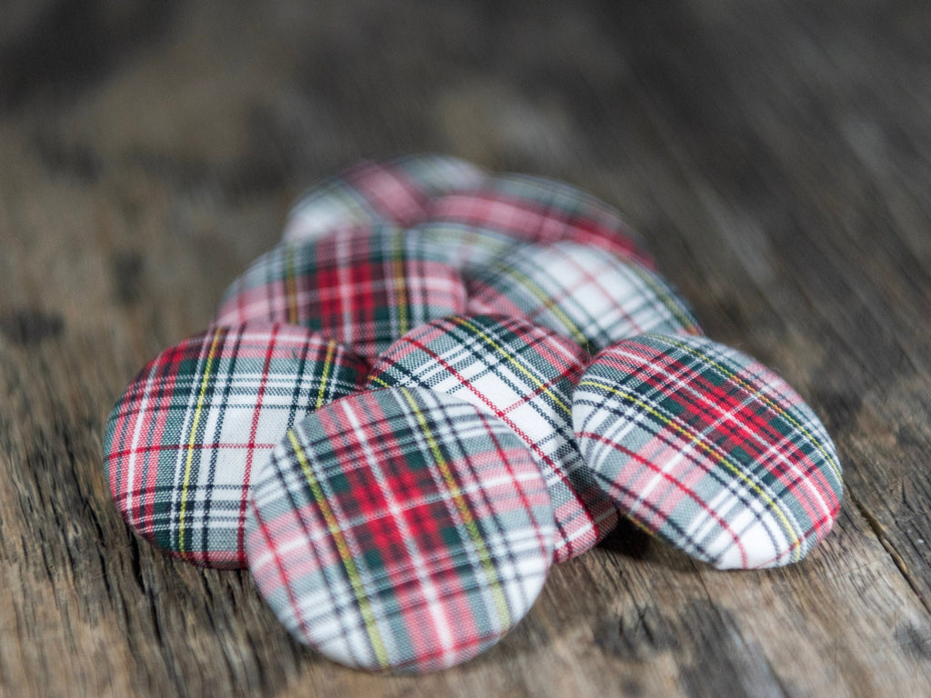 Sew On Buttons - Scottish Tartan Fabric Buttons