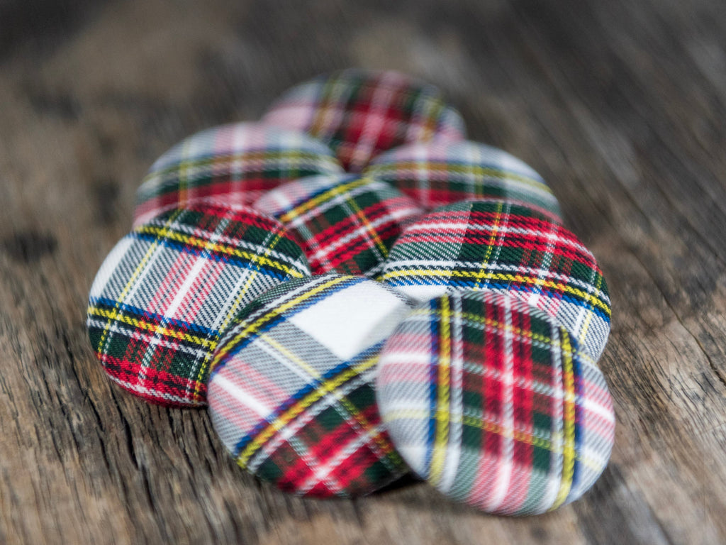 Handcrafted Red Plaid Buttons & Craft Supplies For Sewing