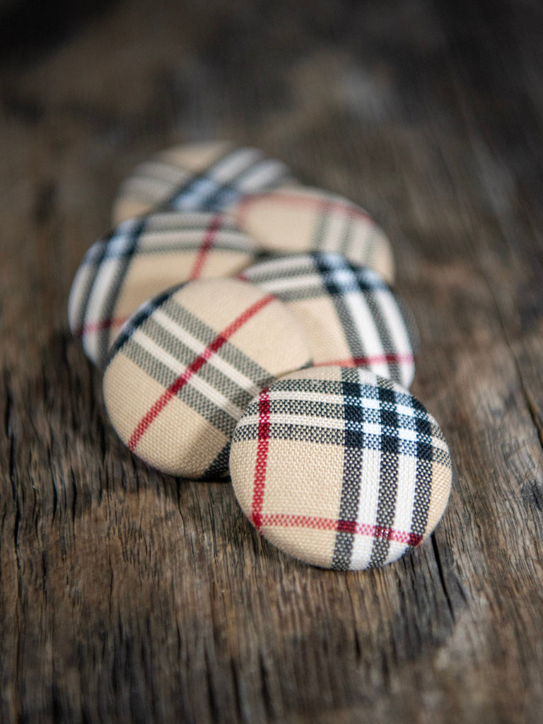  Handcrafted Brown Black Tartan Sewing Buttons