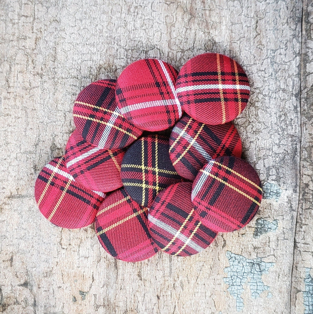 Sew On Buttons - Wallace Tartan Plaid Fabric Covered Buttons