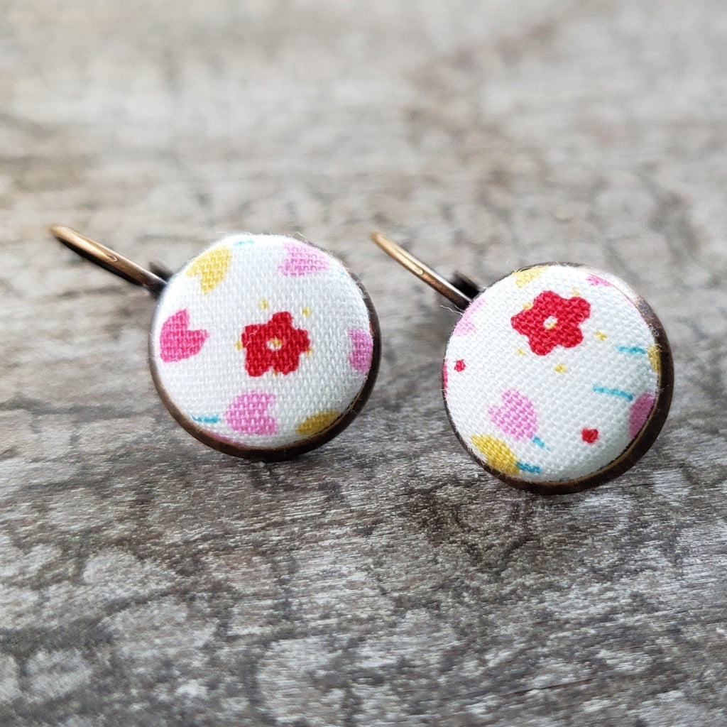Lever Back Earrings - Flower Lever Back Dangle Earrings