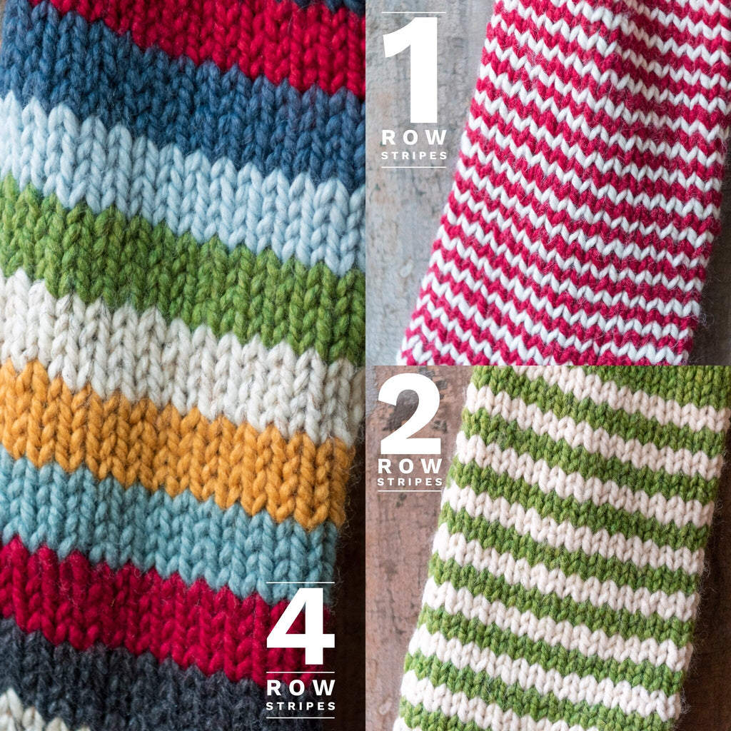 Custom Knit Striped Christmas Stockings