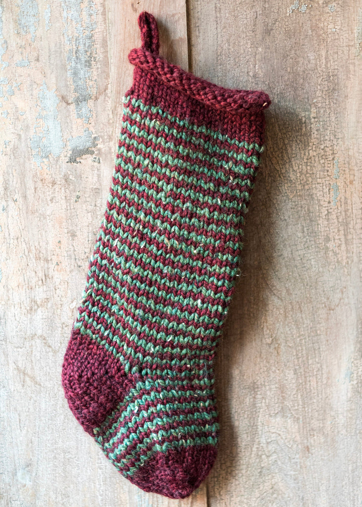 Handmade Personalized Knit Christmas Stocking 